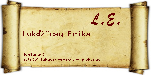 Lukácsy Erika névjegykártya