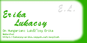 erika lukacsy business card